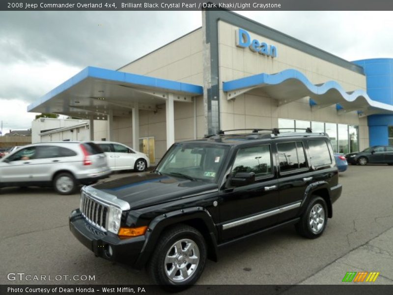 Brilliant Black Crystal Pearl / Dark Khaki/Light Graystone 2008 Jeep Commander Overland 4x4