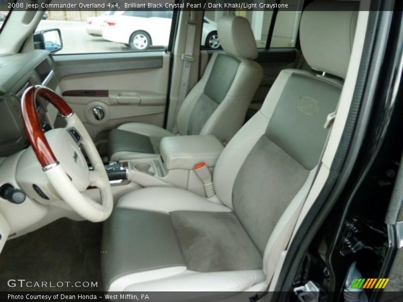 Brilliant Black Crystal Pearl / Dark Khaki/Light Graystone 2008 Jeep Commander Overland 4x4