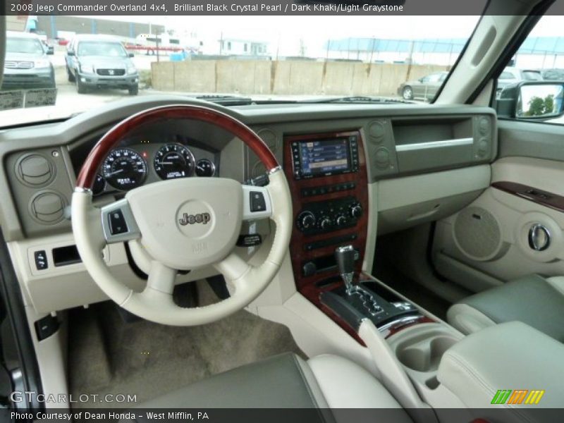 Brilliant Black Crystal Pearl / Dark Khaki/Light Graystone 2008 Jeep Commander Overland 4x4