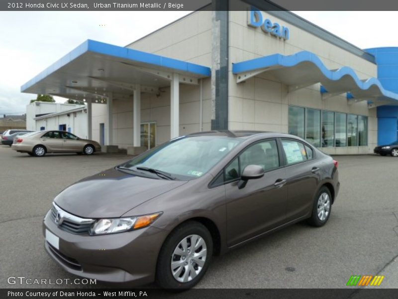 Urban Titanium Metallic / Beige 2012 Honda Civic LX Sedan