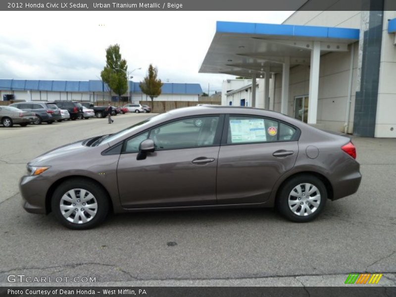 Urban Titanium Metallic / Beige 2012 Honda Civic LX Sedan