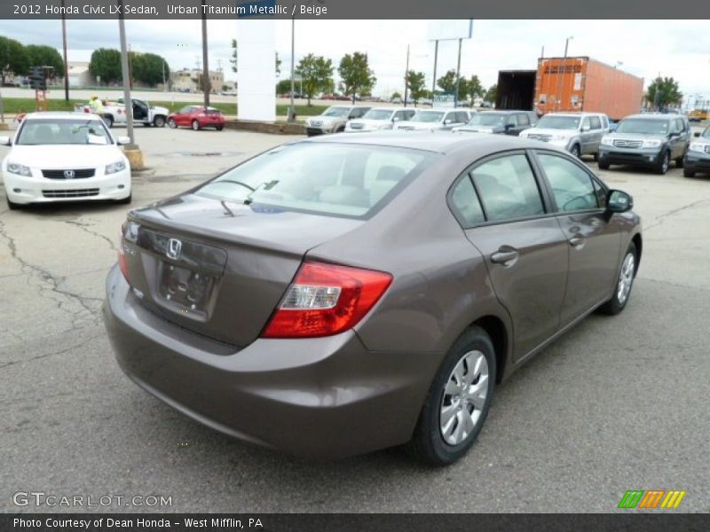Urban Titanium Metallic / Beige 2012 Honda Civic LX Sedan