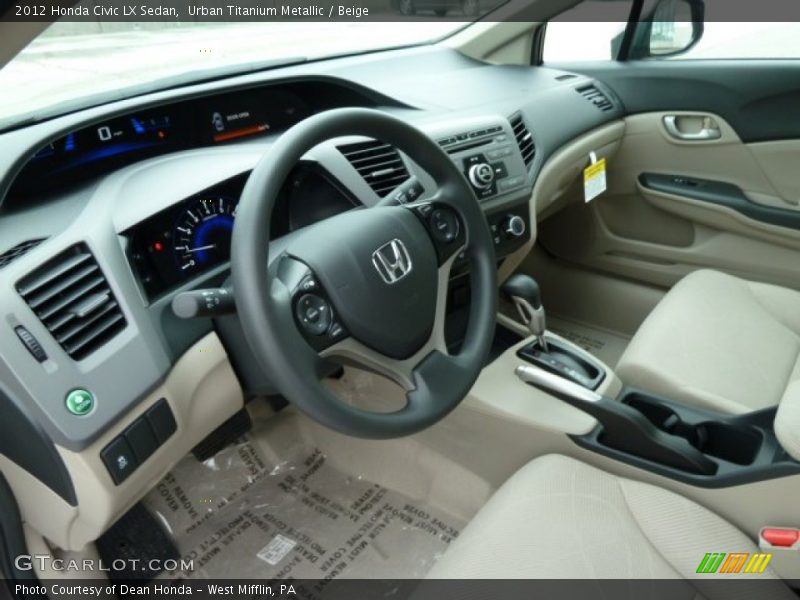 Beige Interior - 2012 Civic LX Sedan 