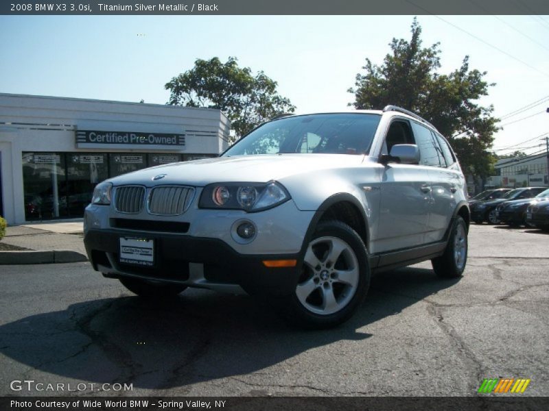 Titanium Silver Metallic / Black 2008 BMW X3 3.0si