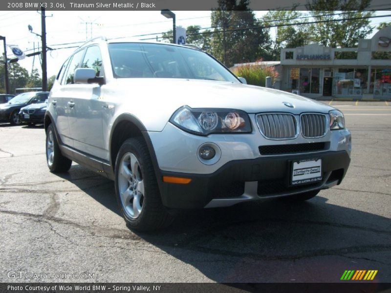 Titanium Silver Metallic / Black 2008 BMW X3 3.0si