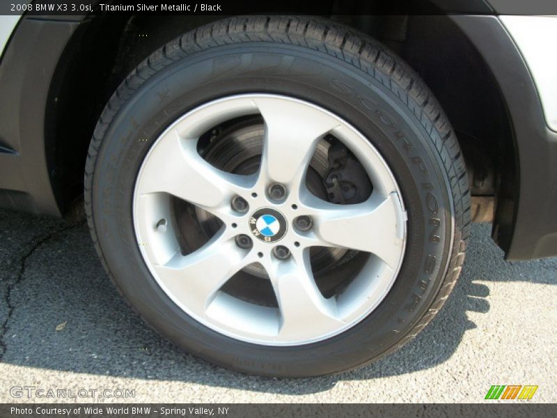 Titanium Silver Metallic / Black 2008 BMW X3 3.0si