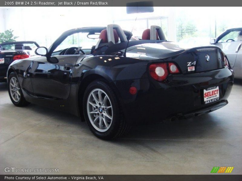 Jet Black / Dream Red/Black 2005 BMW Z4 2.5i Roadster