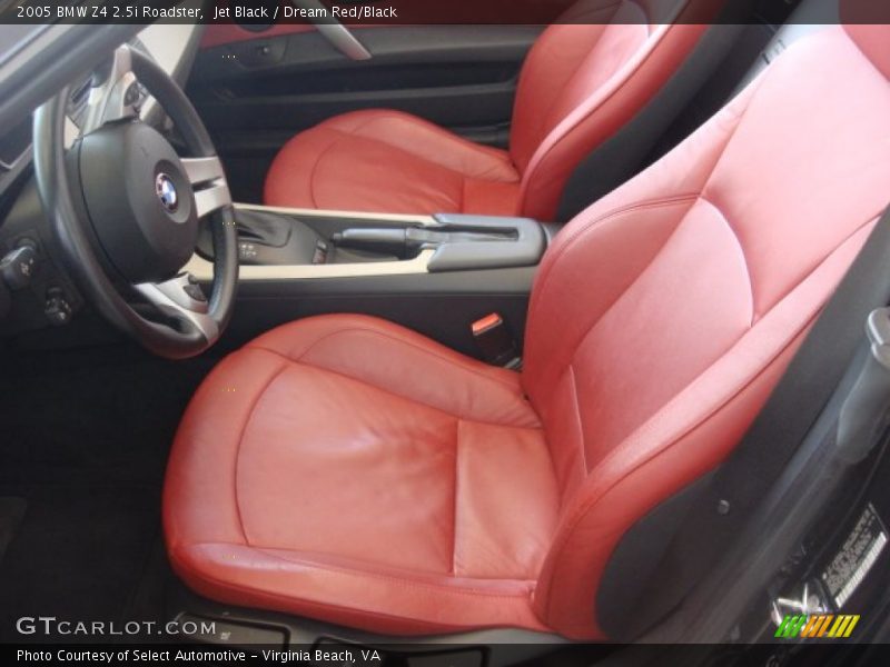 Jet Black / Dream Red/Black 2005 BMW Z4 2.5i Roadster