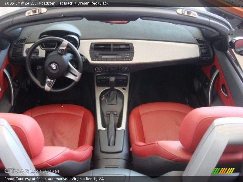 Jet Black / Dream Red/Black 2005 BMW Z4 2.5i Roadster