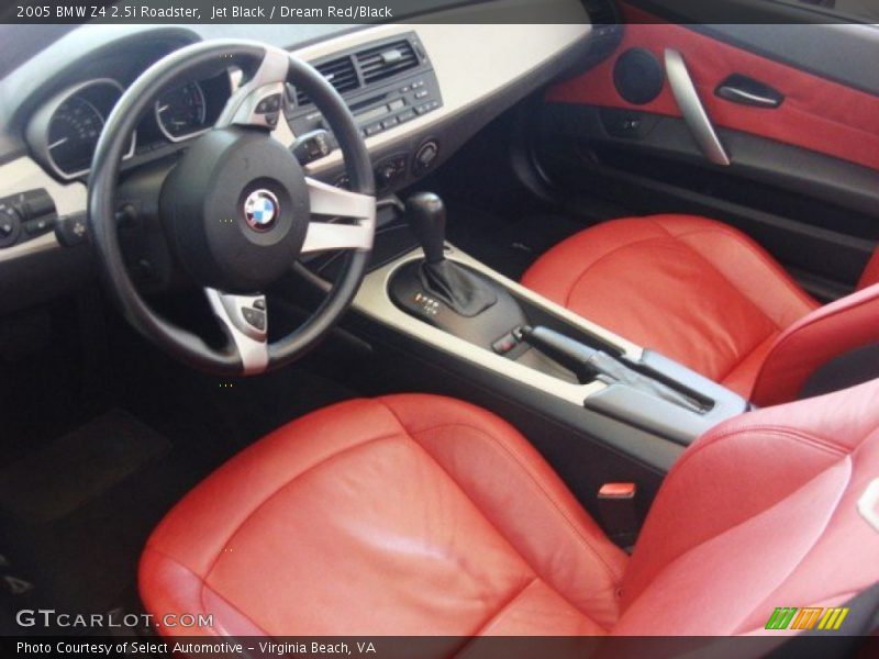 Jet Black / Dream Red/Black 2005 BMW Z4 2.5i Roadster
