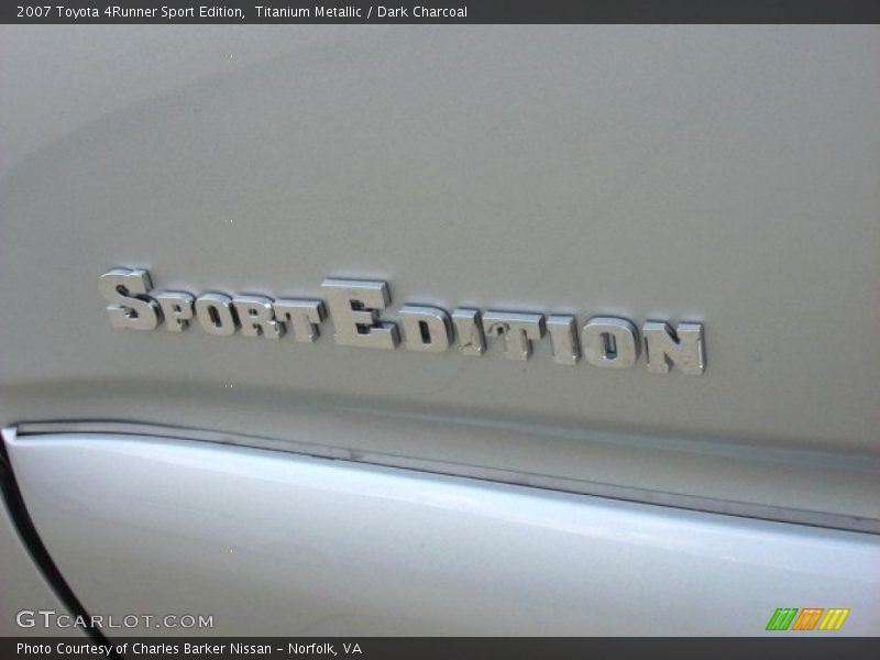 Titanium Metallic / Dark Charcoal 2007 Toyota 4Runner Sport Edition
