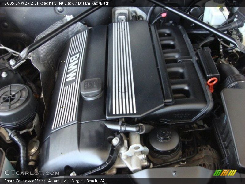 Jet Black / Dream Red/Black 2005 BMW Z4 2.5i Roadster