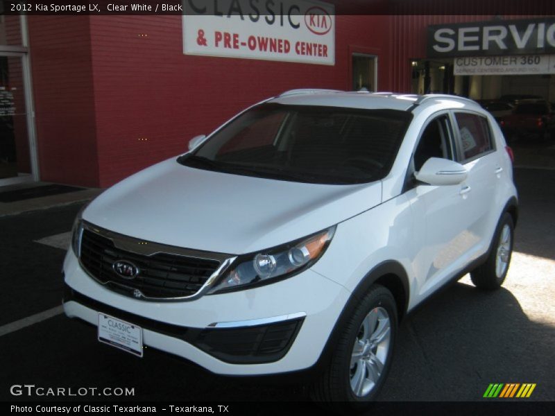 Clear White / Black 2012 Kia Sportage LX