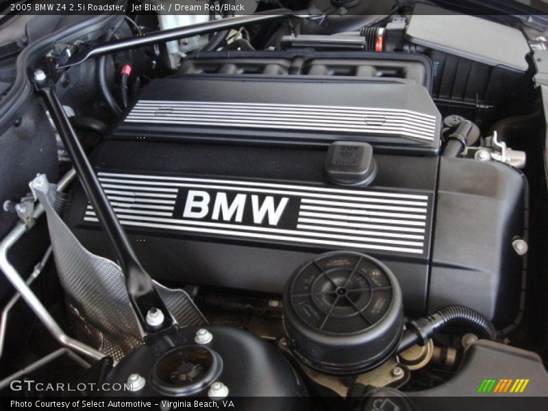 Jet Black / Dream Red/Black 2005 BMW Z4 2.5i Roadster