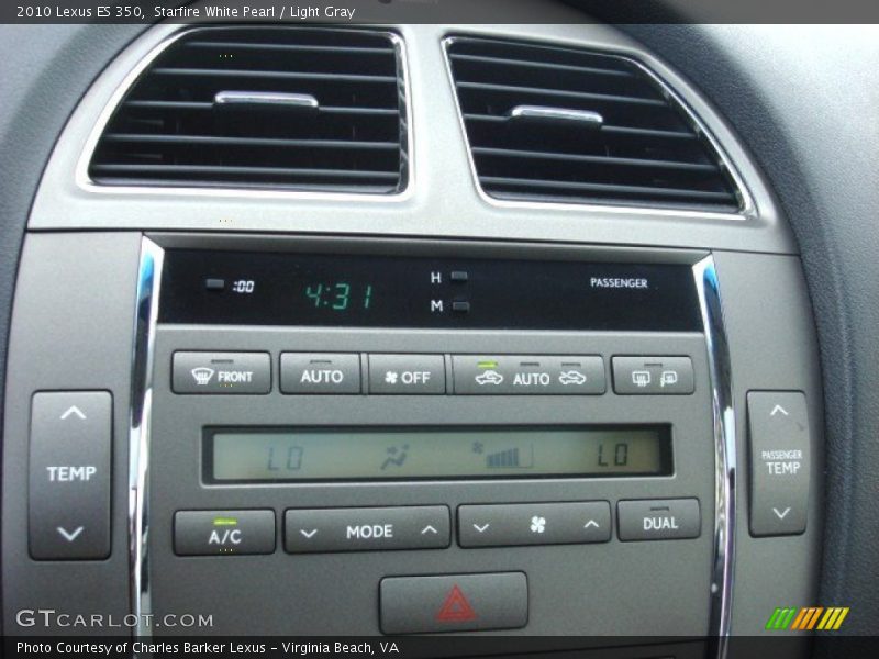 Starfire White Pearl / Light Gray 2010 Lexus ES 350