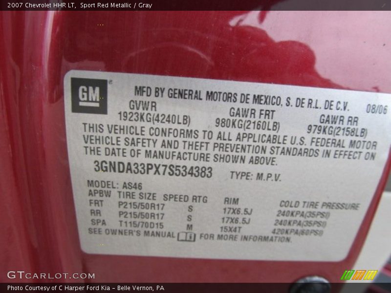 Sport Red Metallic / Gray 2007 Chevrolet HHR LT