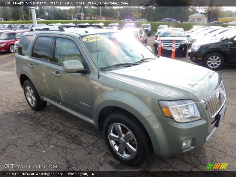 Moss Green / Greystone/Stone 2008 Mercury Mariner V6 Premier 4WD