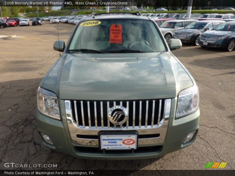 Moss Green / Greystone/Stone 2008 Mercury Mariner V6 Premier 4WD