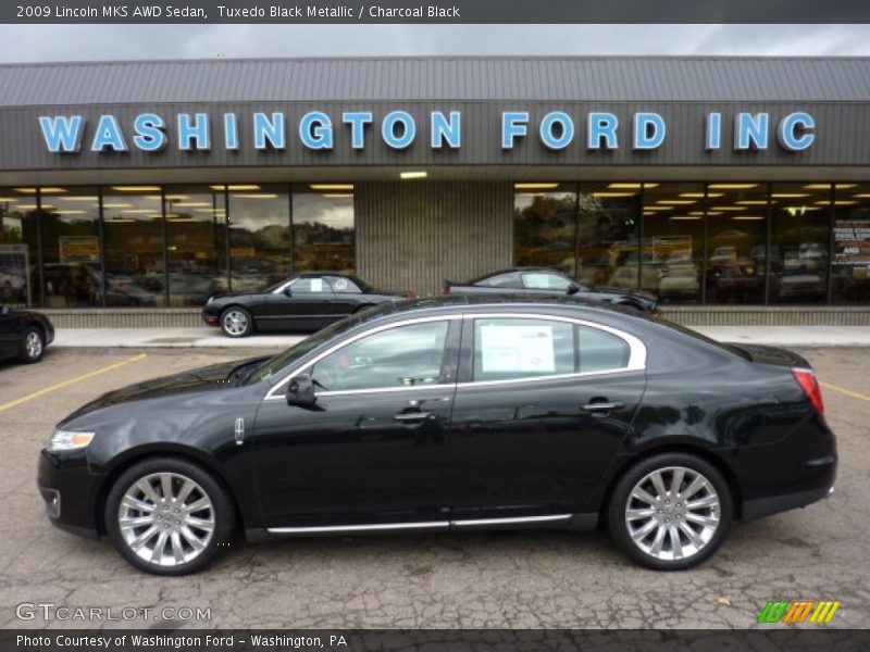Tuxedo Black Metallic / Charcoal Black 2009 Lincoln MKS AWD Sedan