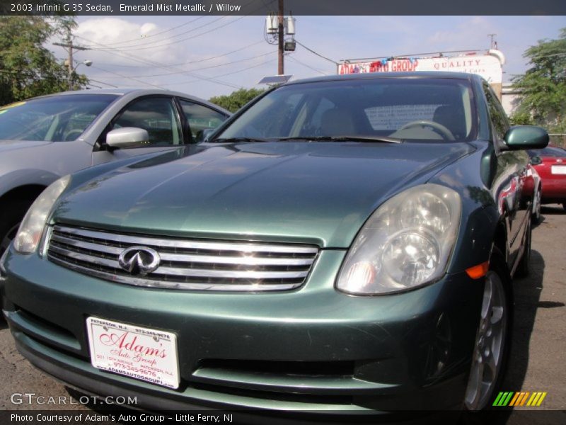 Emerald Mist Metallic / Willow 2003 Infiniti G 35 Sedan