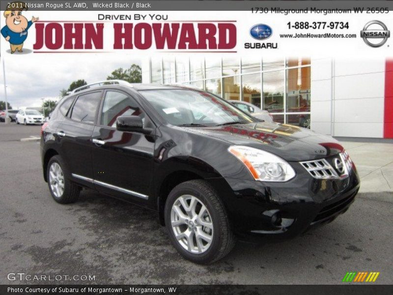 Wicked Black / Black 2011 Nissan Rogue SL AWD