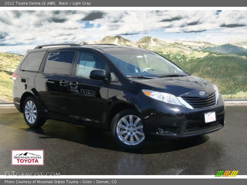 Black / Light Gray 2012 Toyota Sienna LE AWD