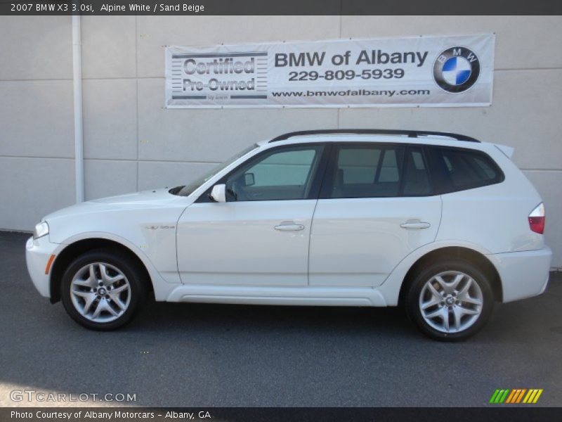 Alpine White / Sand Beige 2007 BMW X3 3.0si