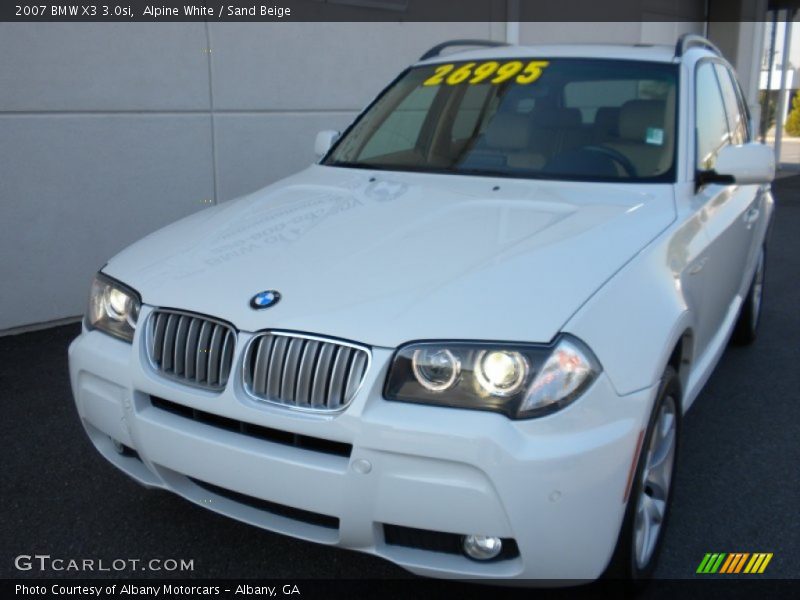 Alpine White / Sand Beige 2007 BMW X3 3.0si