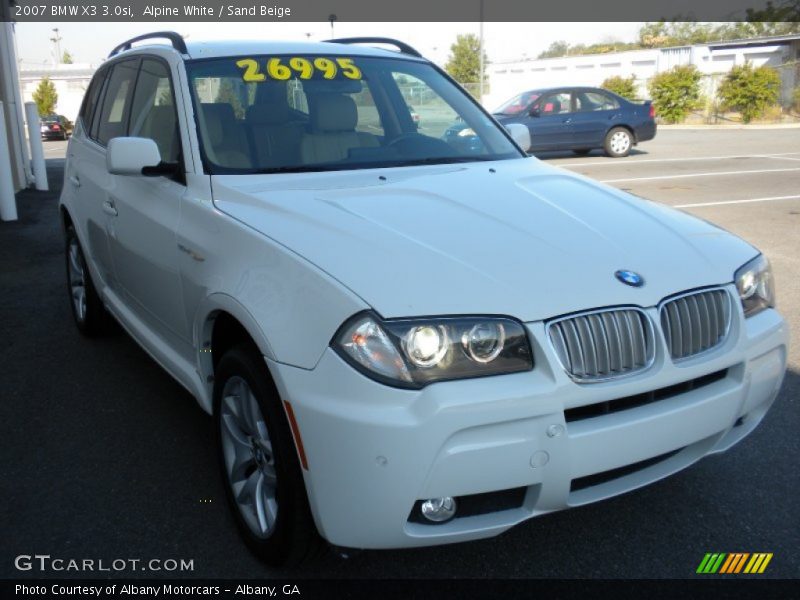 Alpine White / Sand Beige 2007 BMW X3 3.0si