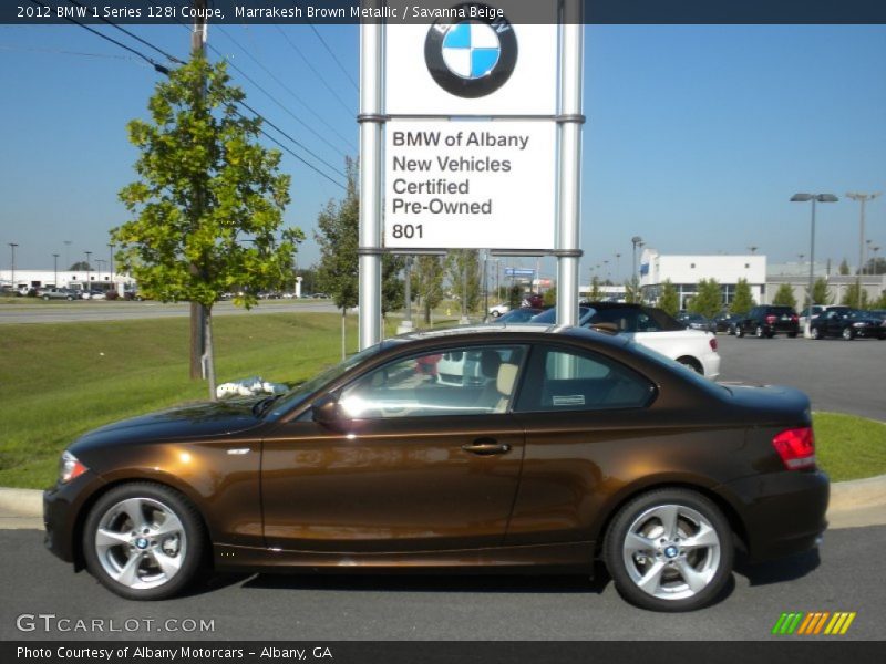 Marrakesh Brown Metallic / Savanna Beige 2012 BMW 1 Series 128i Coupe