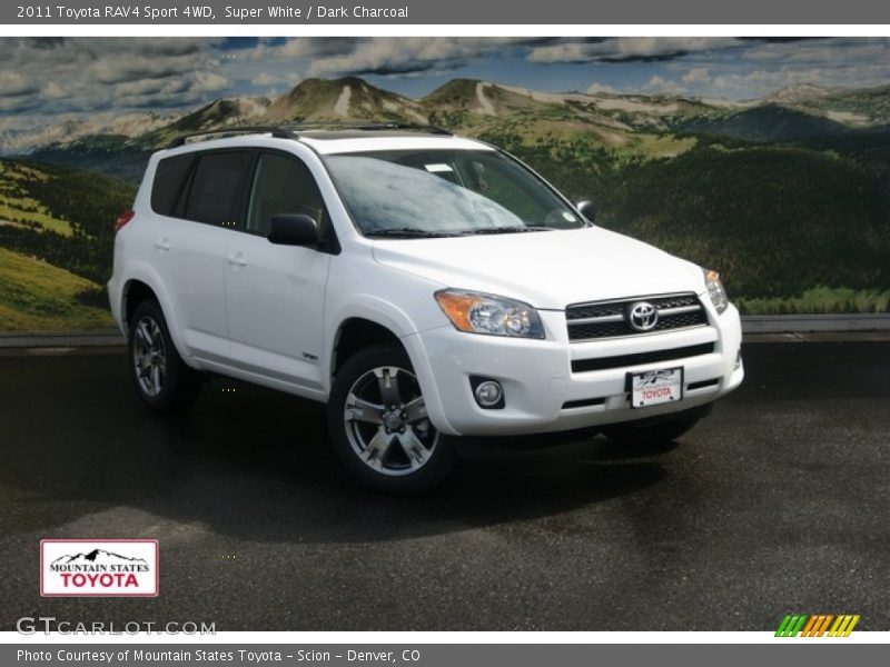Super White / Dark Charcoal 2011 Toyota RAV4 Sport 4WD