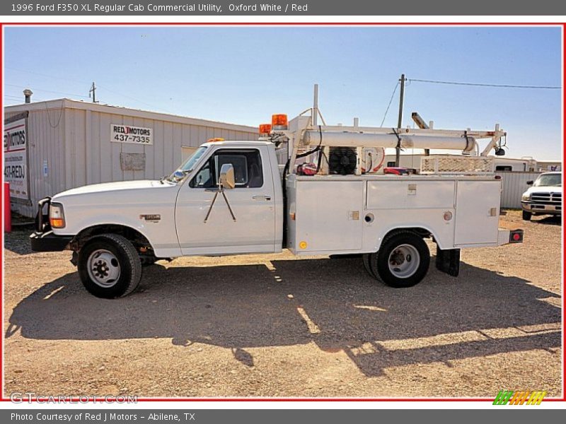 Oxford White / Red 1996 Ford F350 XL Regular Cab Commercial Utility