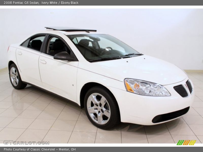 Ivory White / Ebony Black 2008 Pontiac G6 Sedan