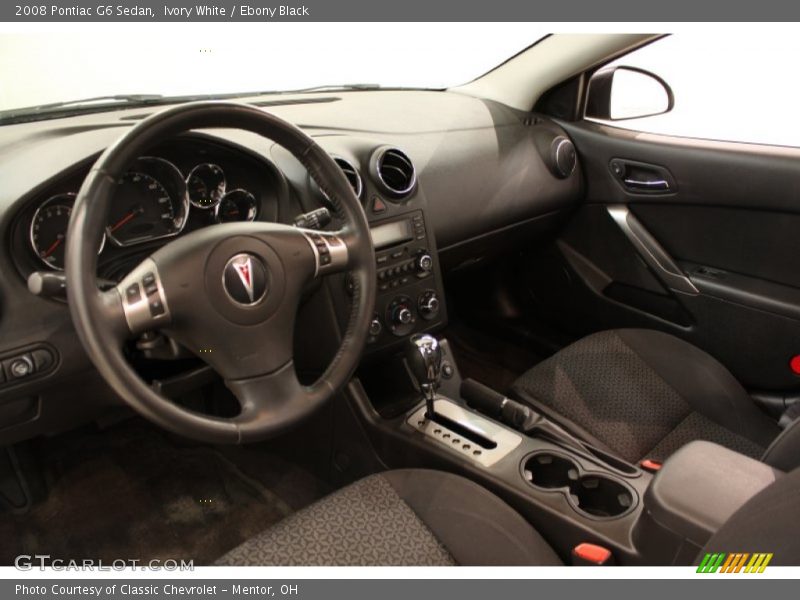 Ivory White / Ebony Black 2008 Pontiac G6 Sedan
