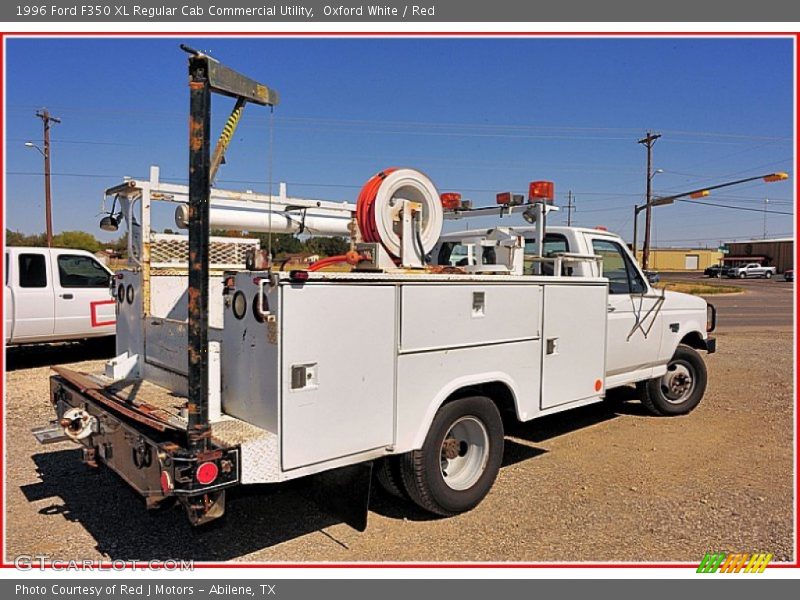 Oxford White / Red 1996 Ford F350 XL Regular Cab Commercial Utility