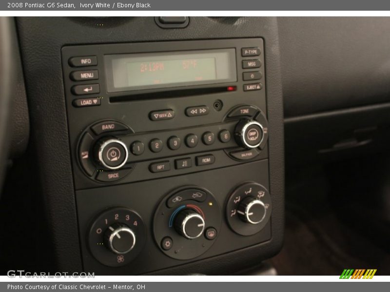Ivory White / Ebony Black 2008 Pontiac G6 Sedan