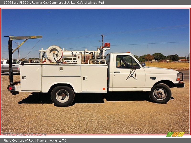 Oxford White / Red 1996 Ford F350 XL Regular Cab Commercial Utility