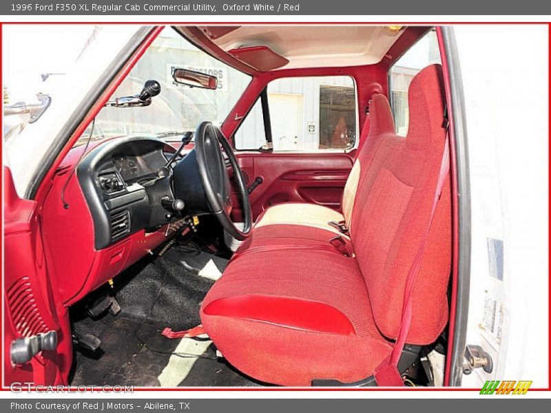  1996 F350 XL Regular Cab Commercial Utility Red Interior