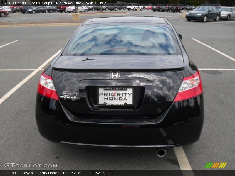 Nighthawk Black Pearl / Gray 2008 Honda Civic EX Coupe