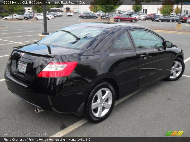 Nighthawk Black Pearl / Gray 2008 Honda Civic EX Coupe