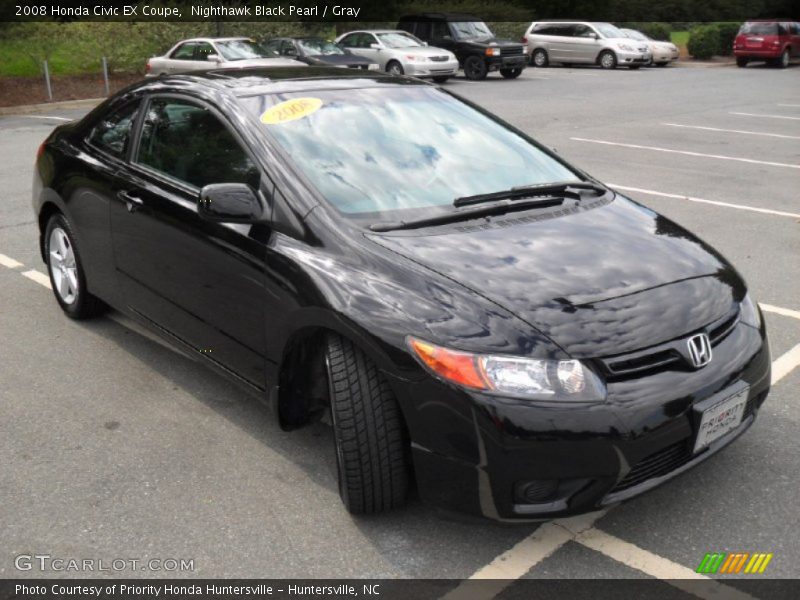Nighthawk Black Pearl / Gray 2008 Honda Civic EX Coupe