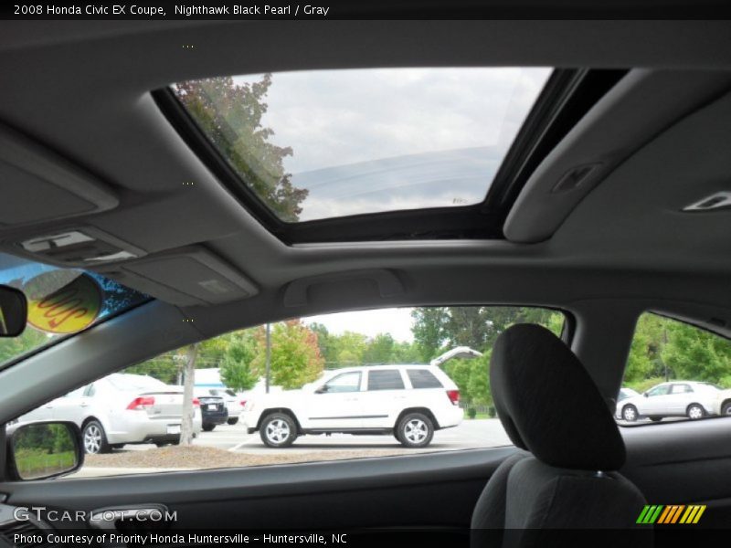 Nighthawk Black Pearl / Gray 2008 Honda Civic EX Coupe