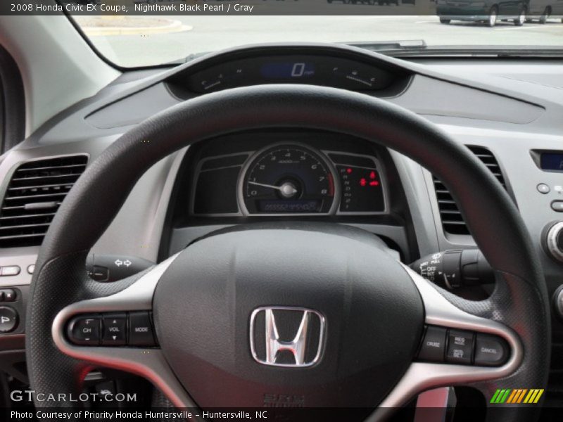 Nighthawk Black Pearl / Gray 2008 Honda Civic EX Coupe