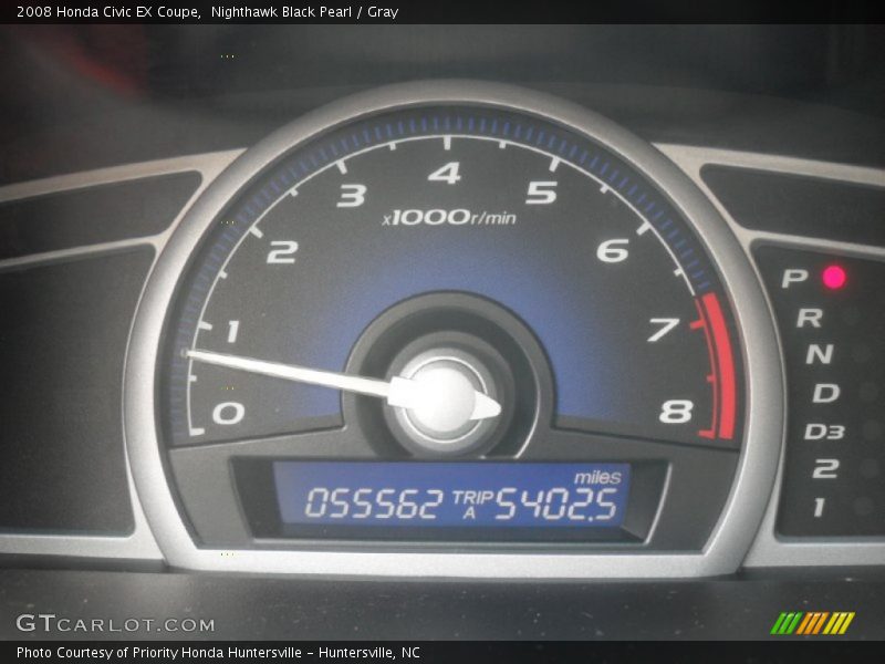 Nighthawk Black Pearl / Gray 2008 Honda Civic EX Coupe