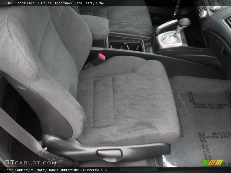 Nighthawk Black Pearl / Gray 2008 Honda Civic EX Coupe