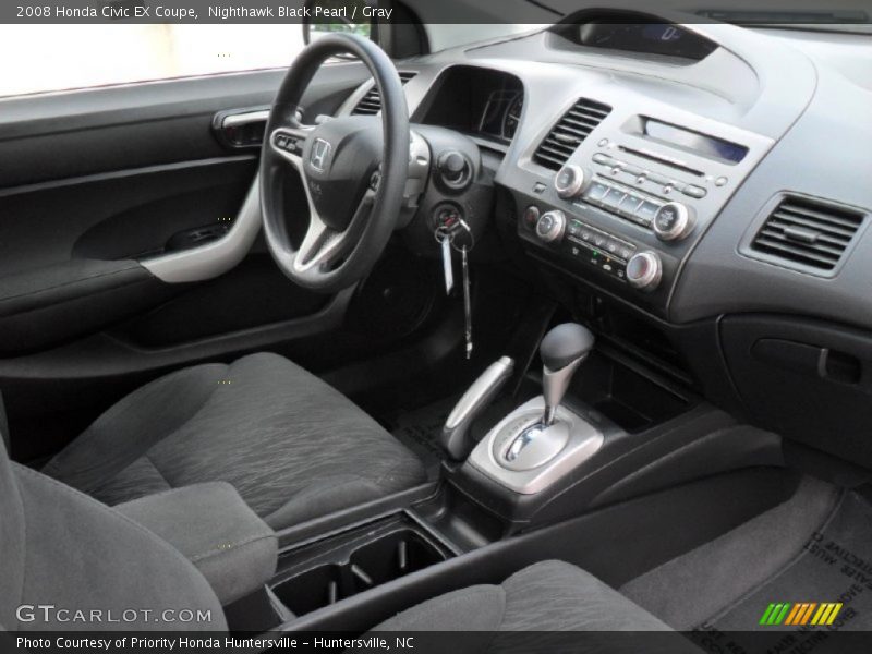 Nighthawk Black Pearl / Gray 2008 Honda Civic EX Coupe