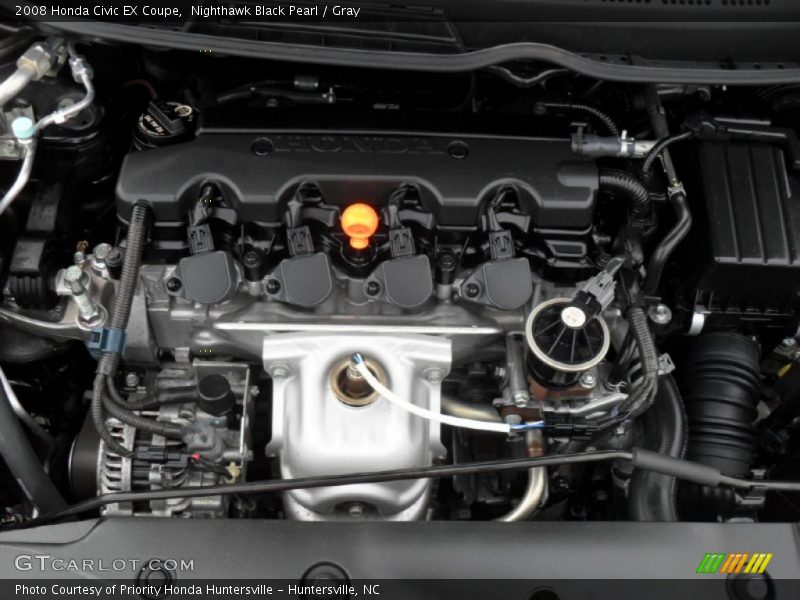 Nighthawk Black Pearl / Gray 2008 Honda Civic EX Coupe