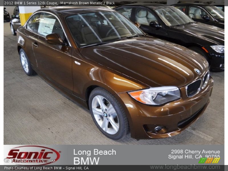 Marrakesh Brown Metallic / Black 2012 BMW 1 Series 128i Coupe