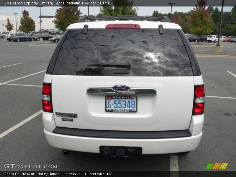 White Platinum Tri-Coat / Camel 2010 Ford Explorer Limited