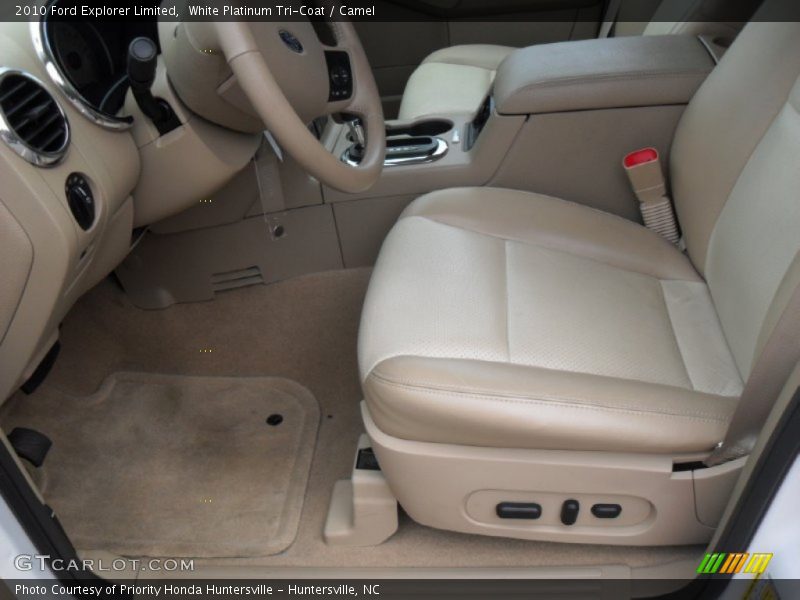 White Platinum Tri-Coat / Camel 2010 Ford Explorer Limited
